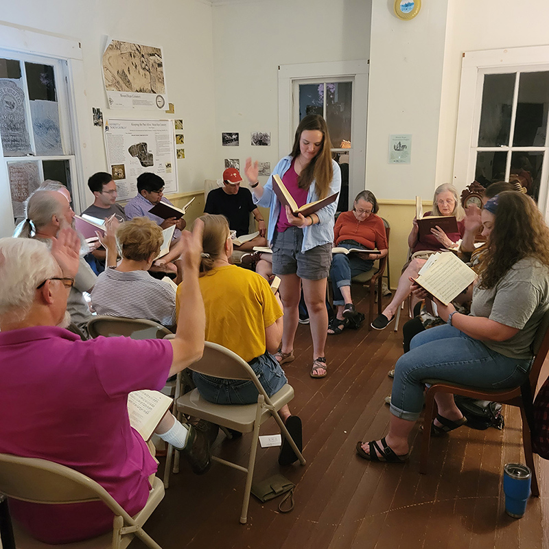 The Dahlonega Sacred Harp gathering in the Vickery House on the UNG campus